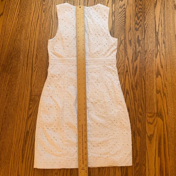 Lilly Pulitzer Railee Resort White Floral Cross Eyelet Shift Dress Size 0 - Picture 9 of 14